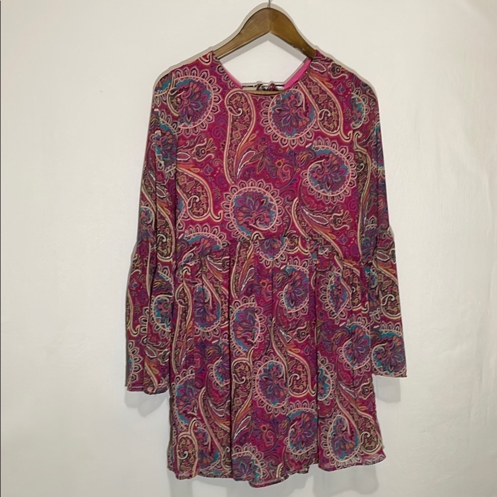 Adrienne Paisley Print Boho Dress Sz Small - Picture 3 of 14